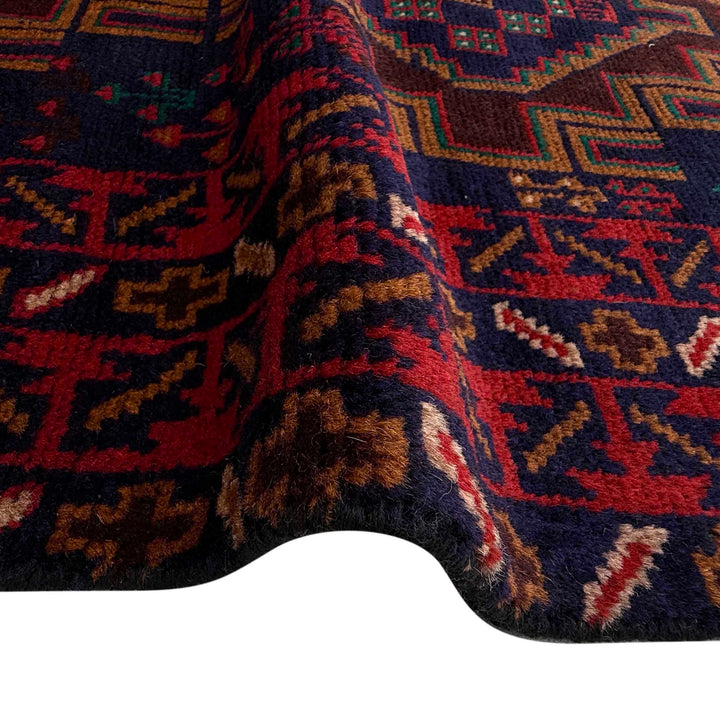 Afghan Baluchi Rug 2'9" x 6'5" Hand-Knotted field