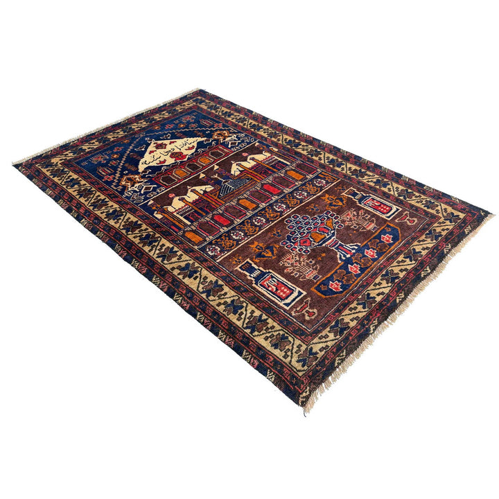 Muslim Prayer Rug 2' 10" x 4' 4" - No. AL14956