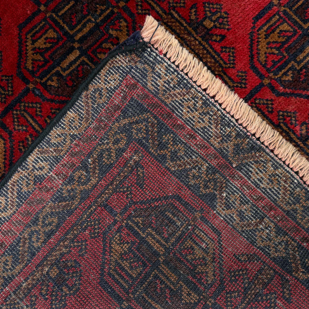 Afghan Baluchi Rug 2' 10" x 4' 8" Hand-Knotted border