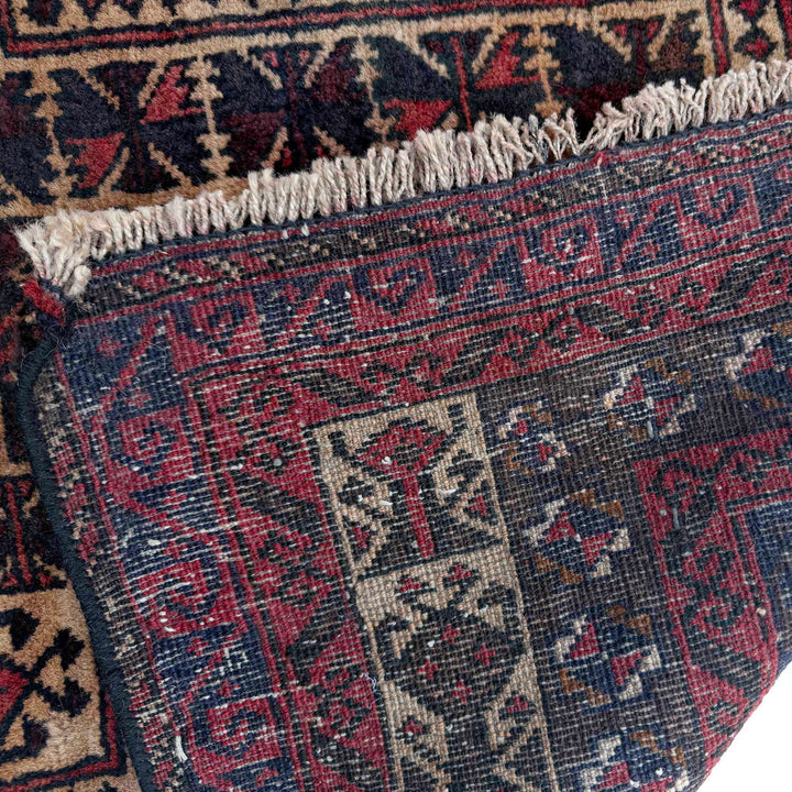 Afghan Prayer Rug 2' 11" x 4' 4" Hand-Knotted border