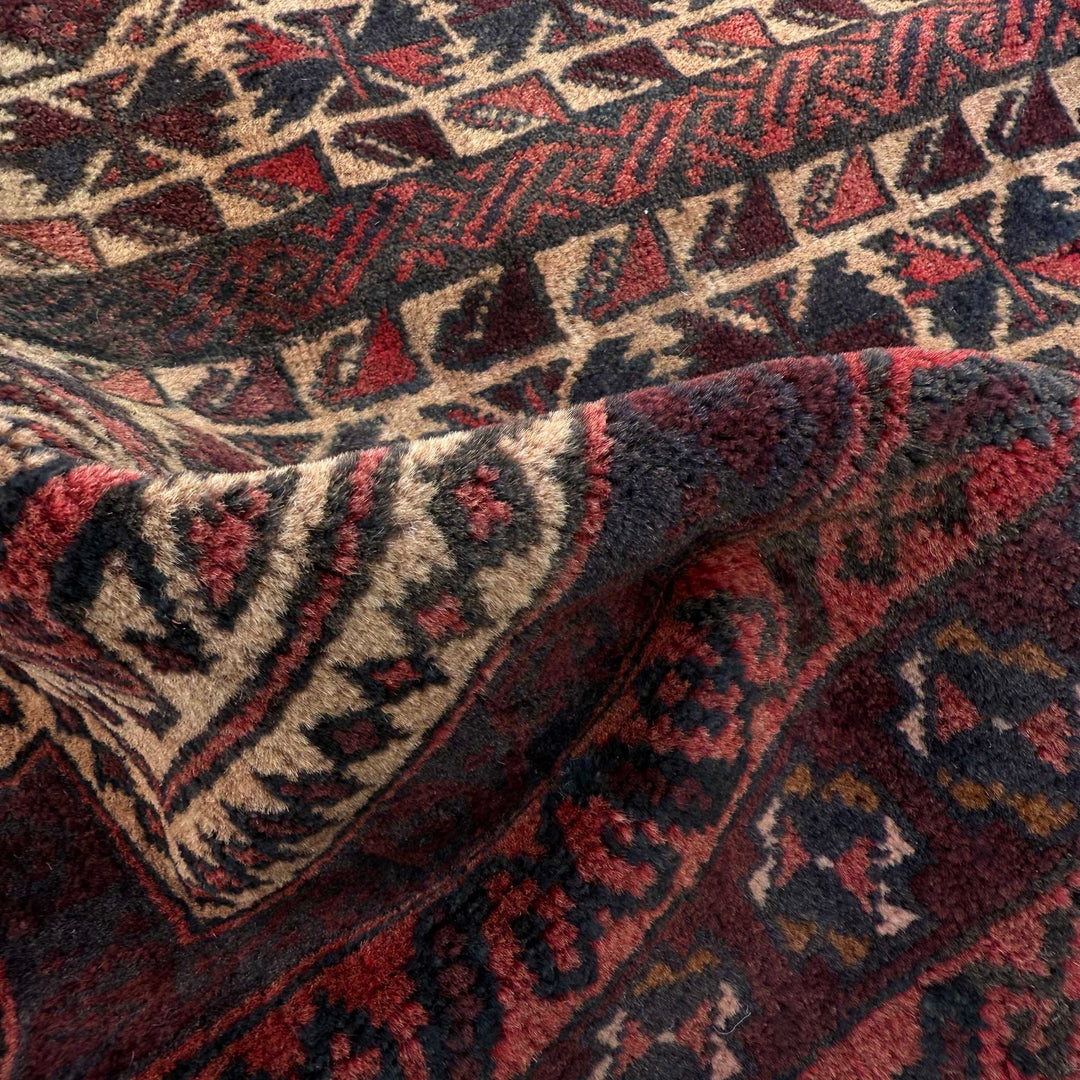 Afghan Prayer Rug 2' 11" x 4' 4" Hand-Knotted texture