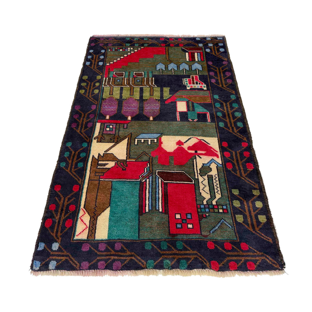 Handmade Pictorial Carpet 2' 6" x 4' 4" - No. AL73321