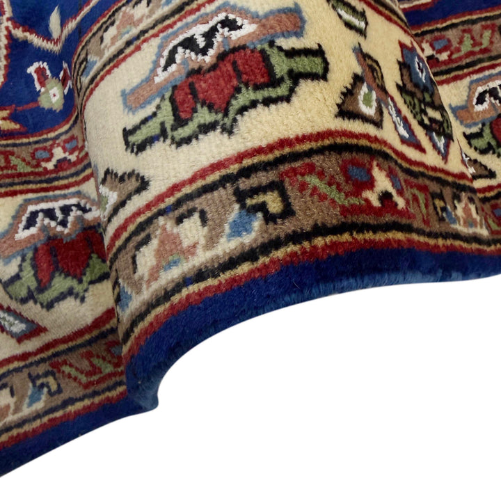 Blue Pakistani Jaldar Rug 4' 2" x 6' 1" Hand-Knotted field