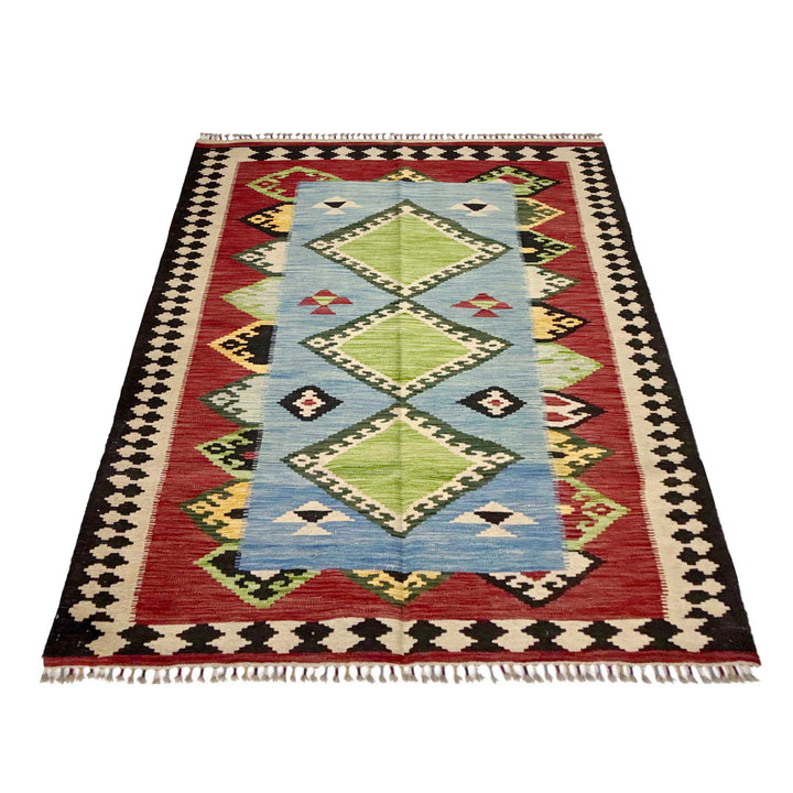 Handmade Turkish Design Wool Kilim 4' 10" x 6' 5" - No. AL990209
