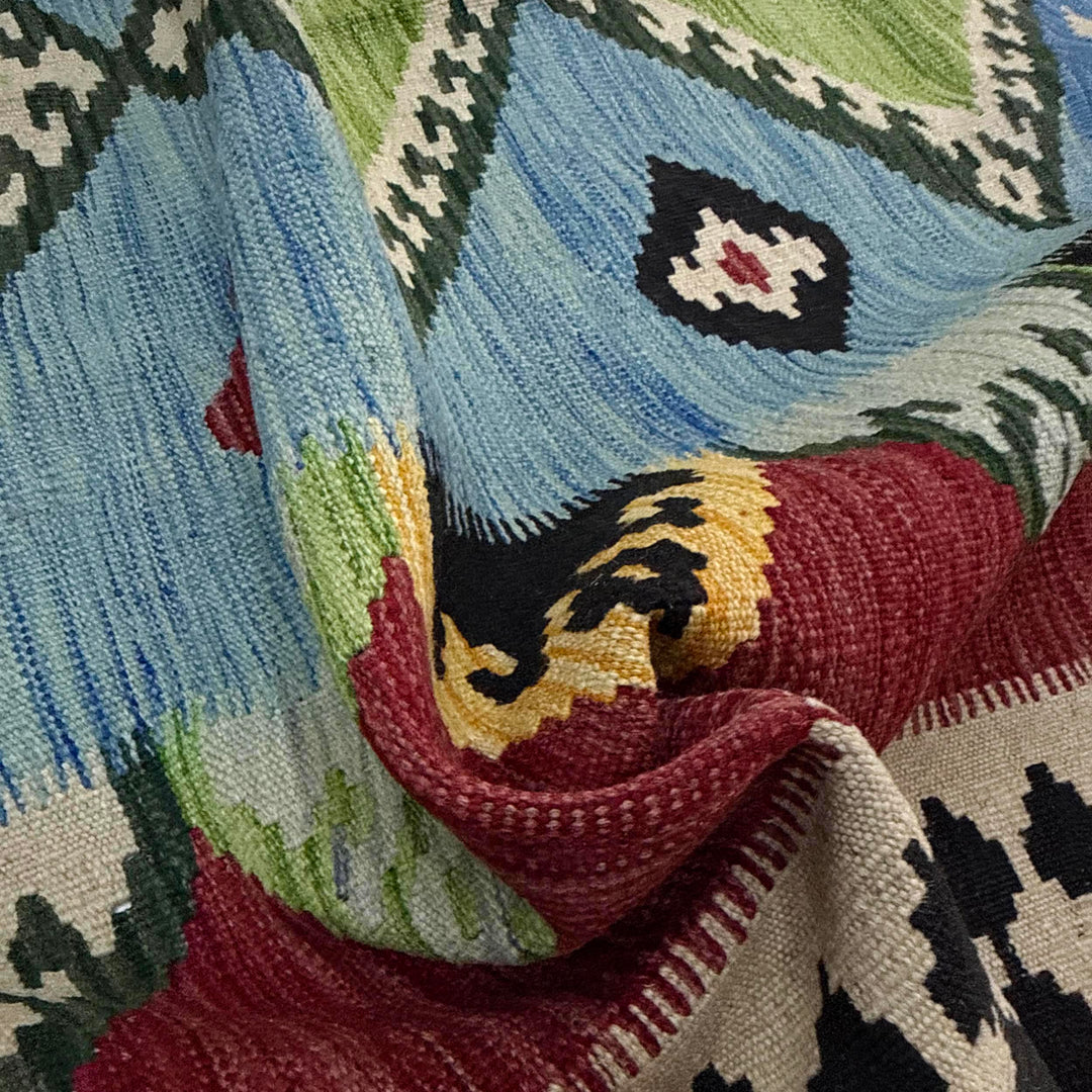 Handmade Turkish Design Wool Kilim 4' 10" x 6' 5" - No. AL990209