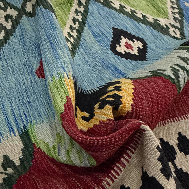 Handmade Turkish Design Wool Kilim 4' 10" x 6' 5" - No. AL990209