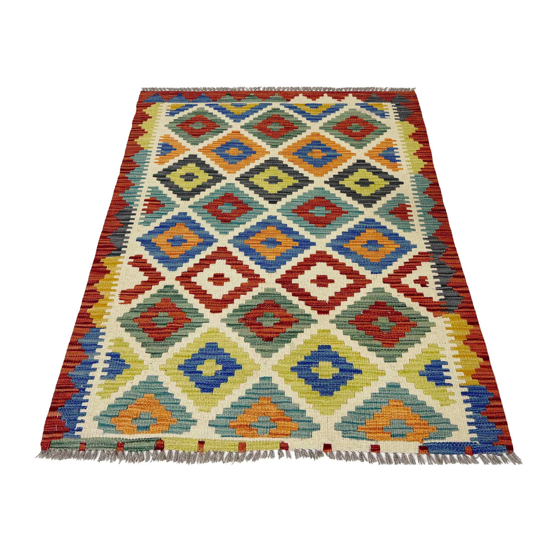 Afghan Kilim Rug 2' 10" x 3' 10" Flat-Weave | No. AL24998