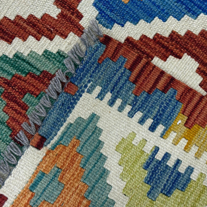Afghan Kilim Rug 2' 10" x 3' 10" Flat-Weave | No. AL24998
