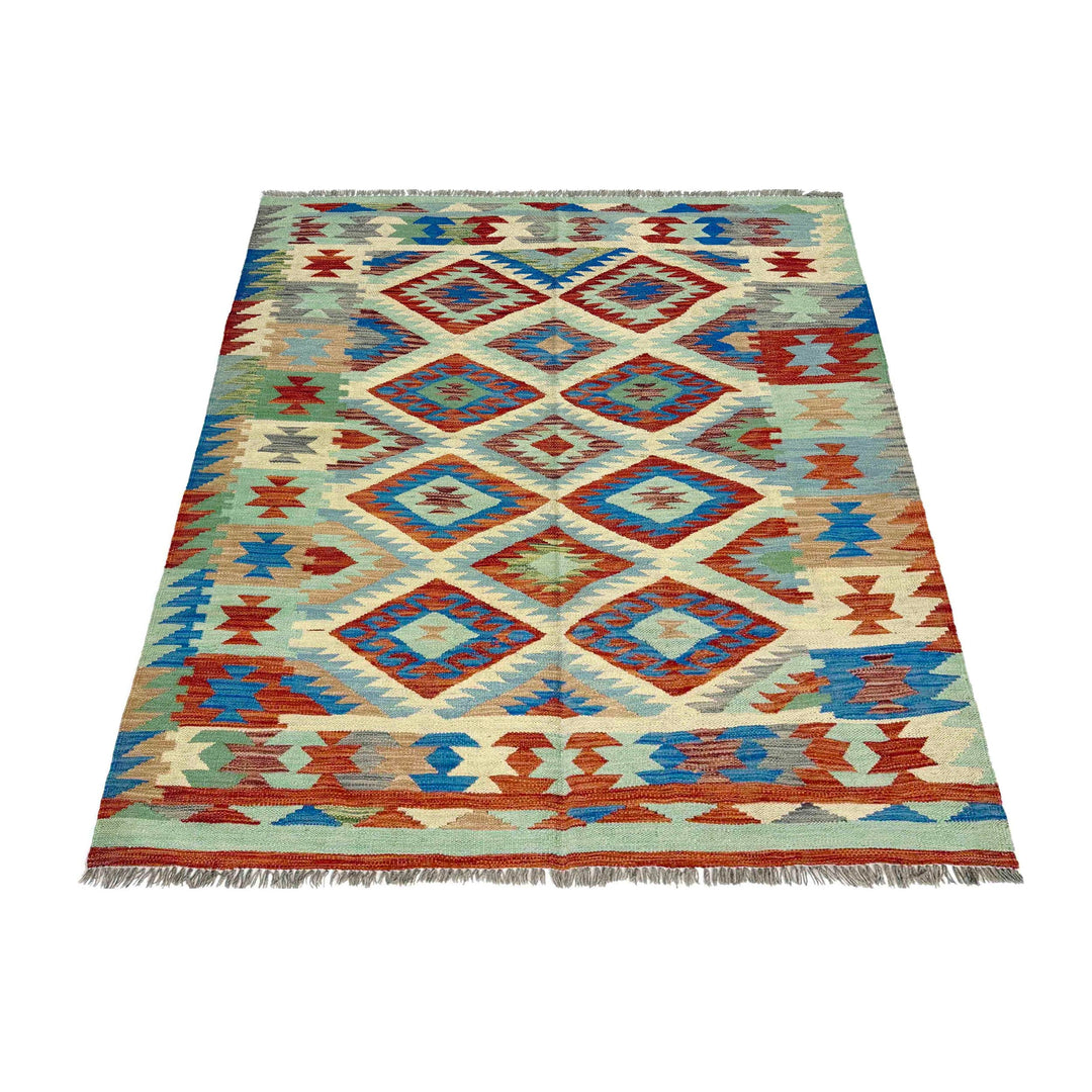 Hand Knotted Flatweave Kilim 4' 11" x 6' 5" - No. AL320921