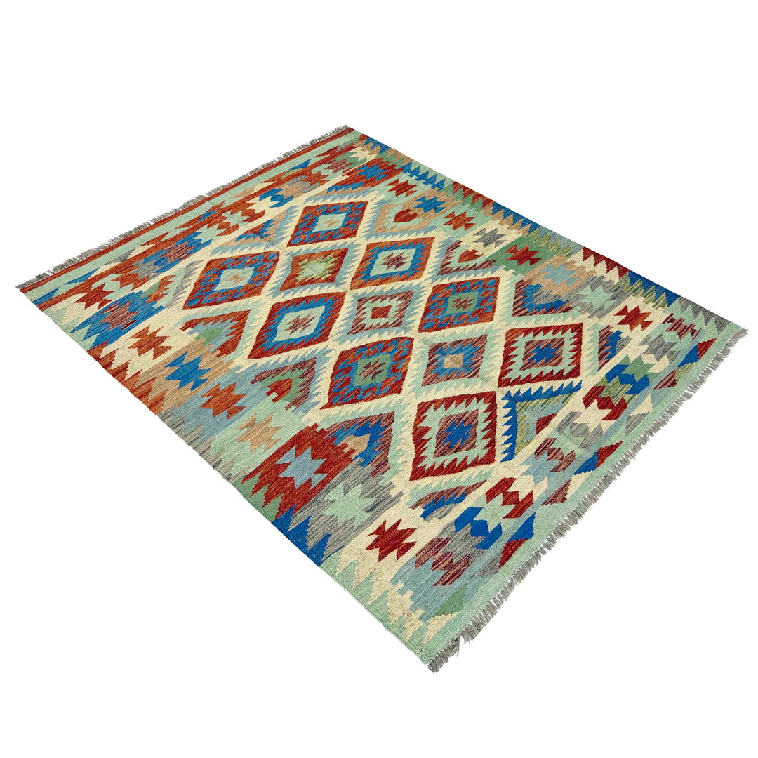 Hand Knotted Flatweave Kilim 4' 11" x 6' 5" - No. AL320921