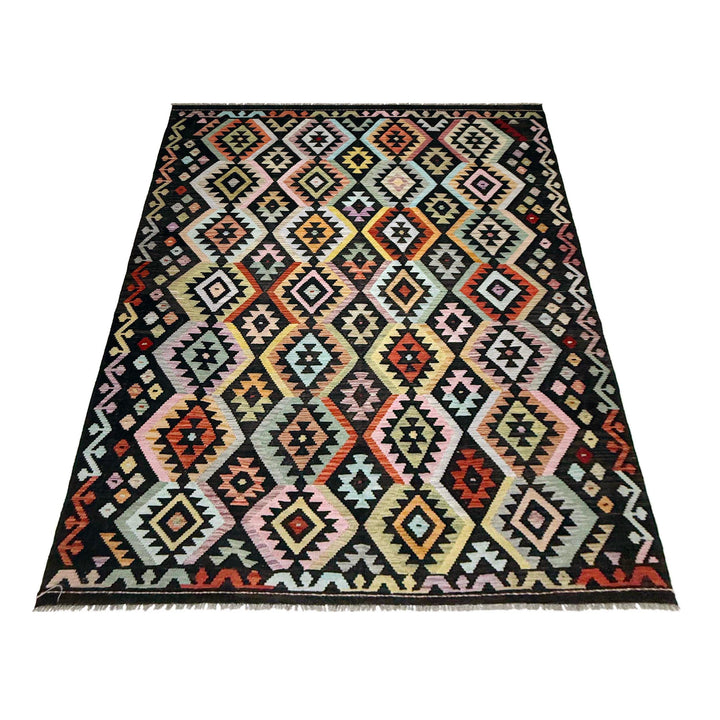 Hand Knotted Afghan Style Kilim 6' 5" x 9' 7" - No. AL992020