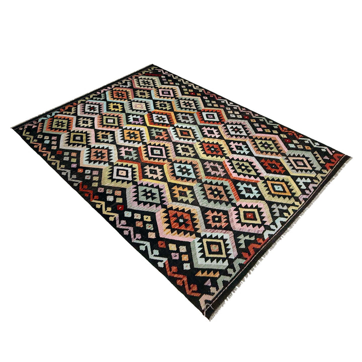 Hand Knotted Afghan Style Kilim 6' 5" x 9' 7" - No. AL992020
