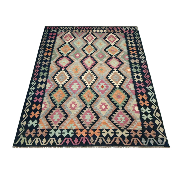Hand Woven Wool Kelim 6' 6" x 9' 11" - No. AL871799