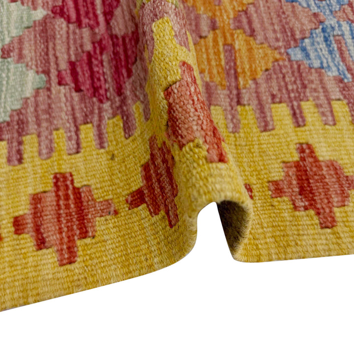 Multi Color ful Flat-Weave Wool Kilim 3' 3" x 3' 10" - No. AL152644