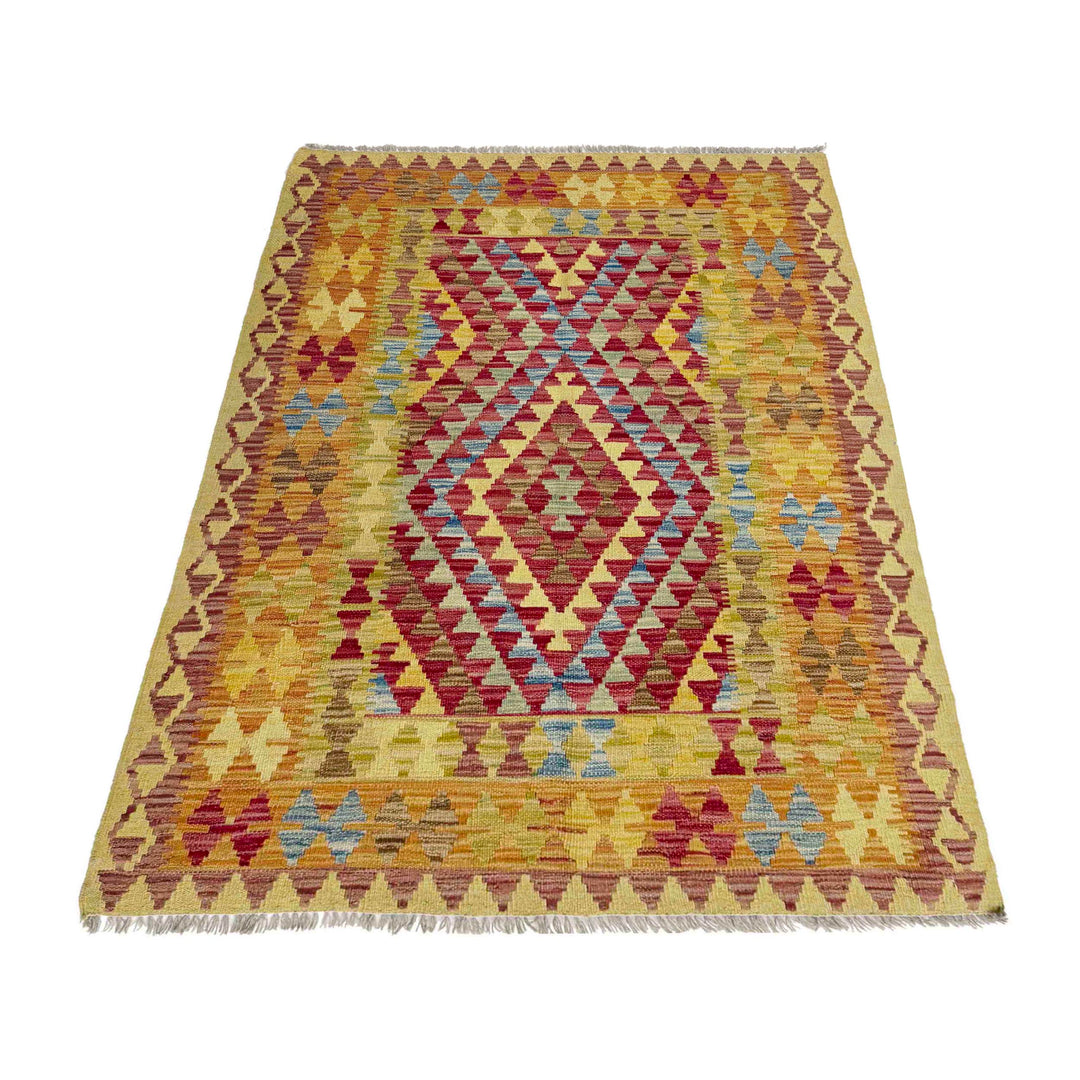 Hand Knotted Afghan Style Kilim 3' 6" x 5' 1" - No. AL195124