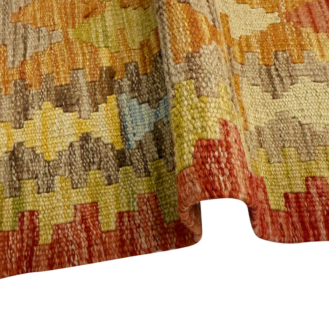 Handmade Turkish Design Wool Kilim 3' 7" x 4' 4" - No. AL668318