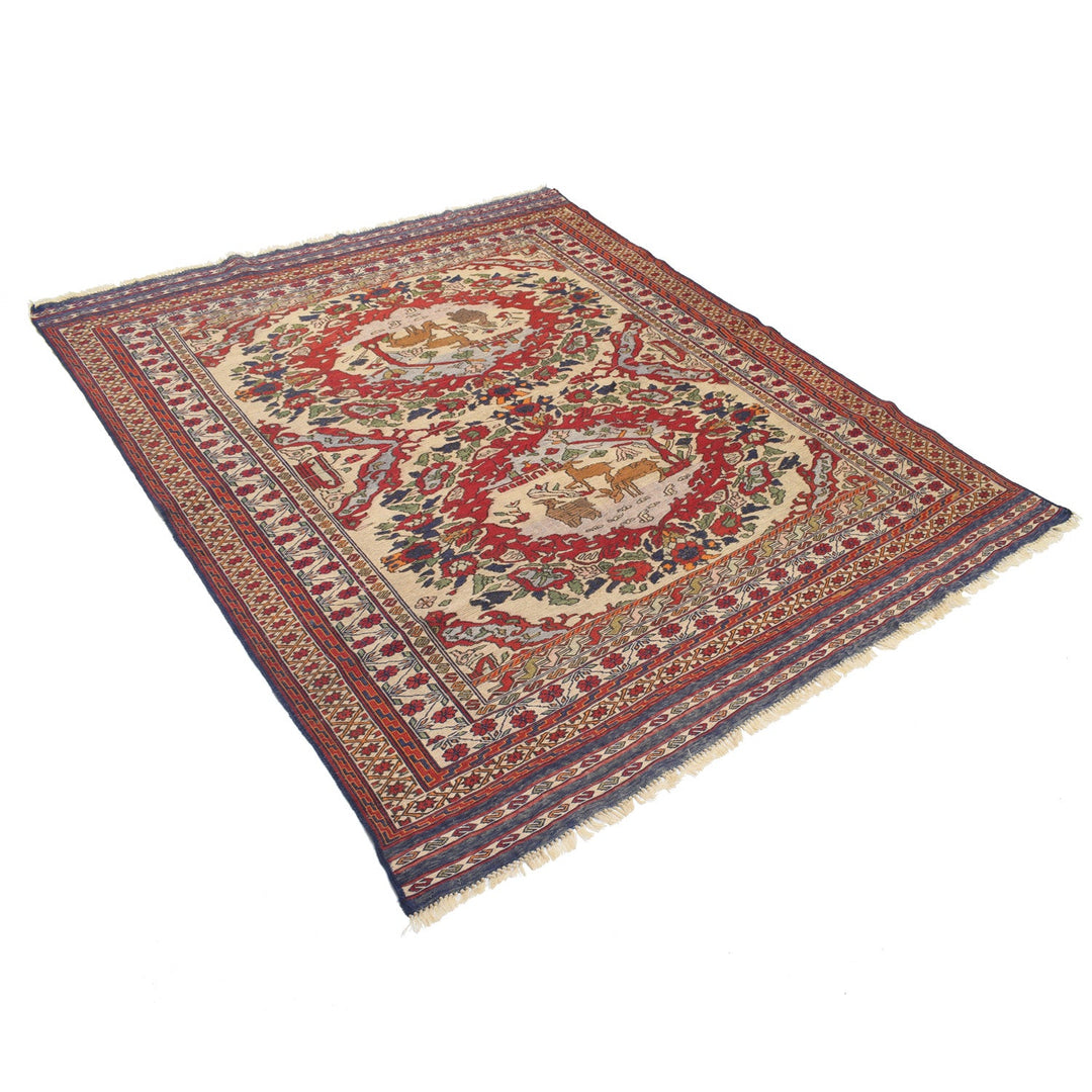 Handmade Afghan Kilim 5' 2" x 6' 4" - No. AL80574