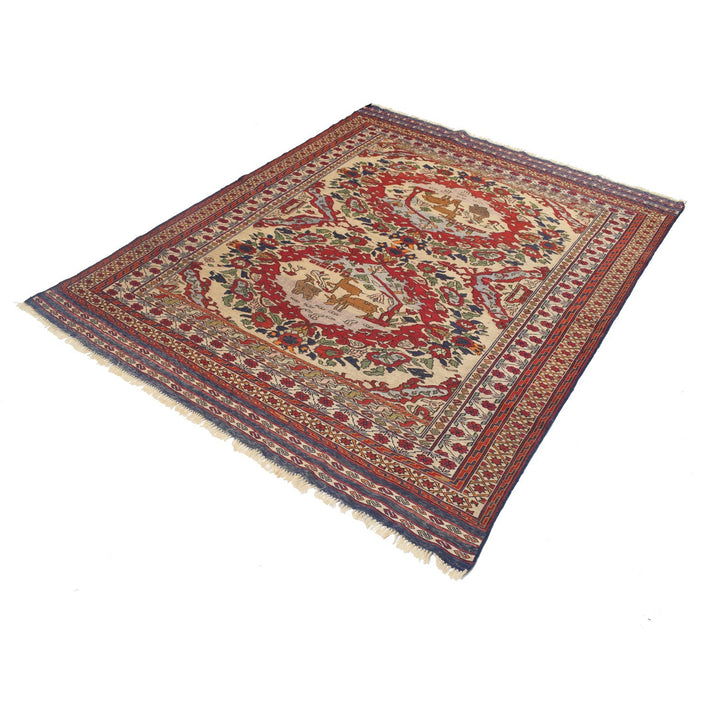 Handmade Afghan Kilim 5' 2" x 6' 4" - No. AL80574