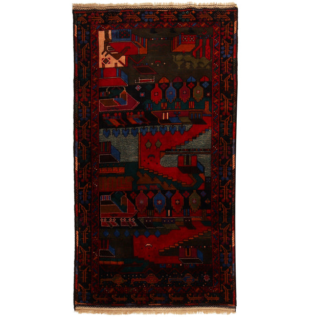 Handmade Pictorial Carpet 3' 8" x 6' 4" - No. AL79646