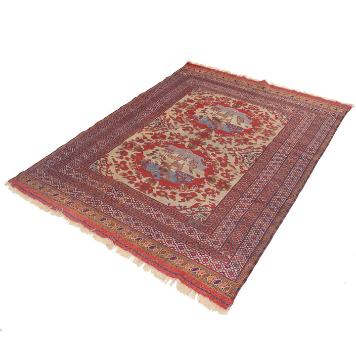 Handmade Afghan Kilim 4' 10" x 6' 2" - No. AL33711