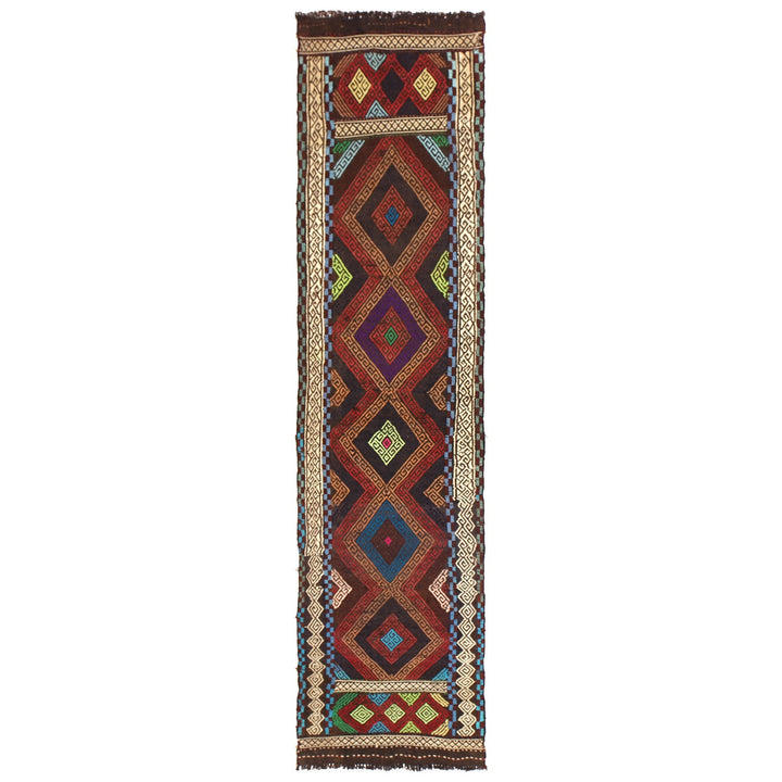 Afghan Suzuni Rug 2' 0" x 9' 1" Flat-Weave