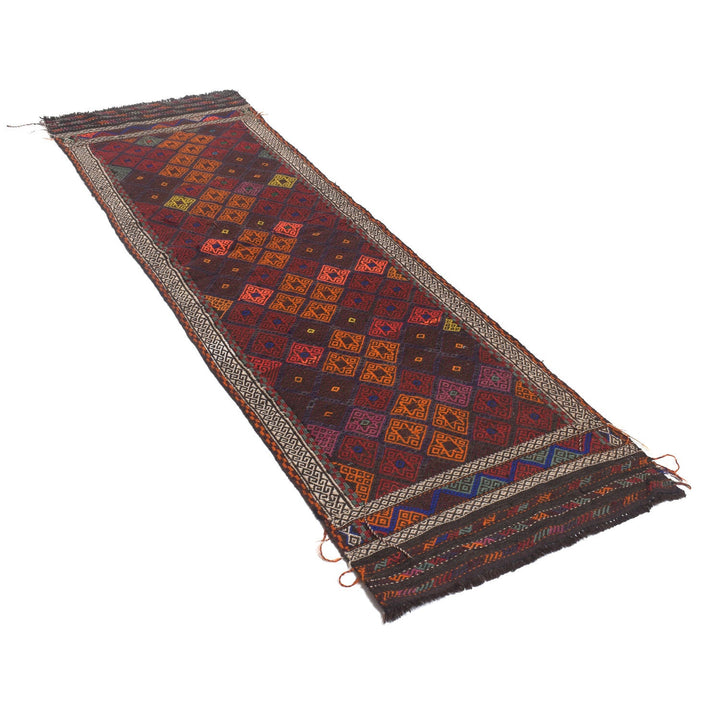 Afghan Suzuni Rug 2' 5" x 7' 10" Flat-Weave close-up