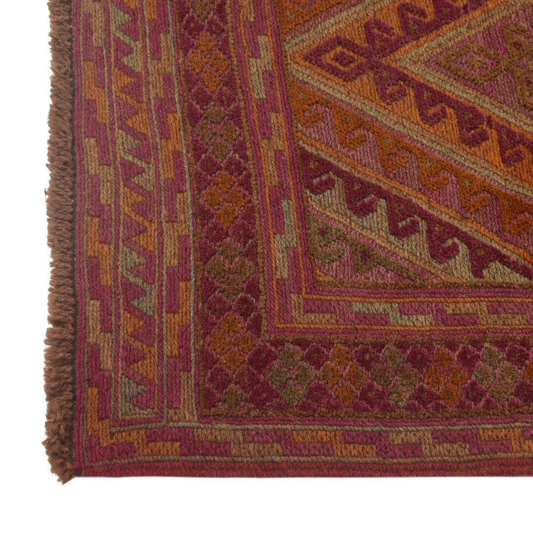 Brown Afghan Mashwani Rug 2' 6" x 11' 9" Hand-Knotted view