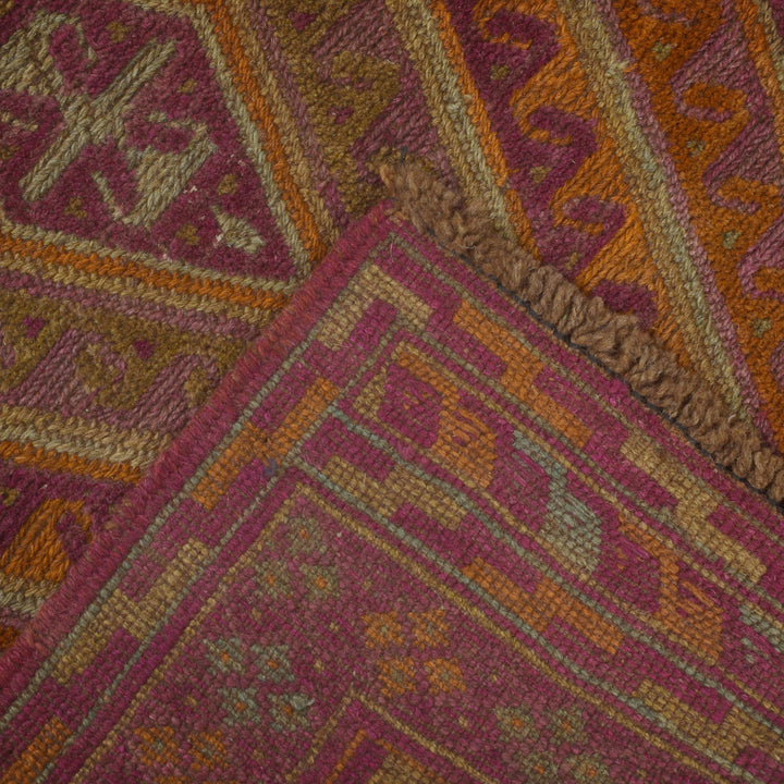 Brown Afghan Mashwani Rug 2' 6" x 11' 9" Hand-Knotted border