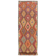 Hand Knotted Afghan Style Kilim Runner 2' 9" x 9' 7" - No. AL57251