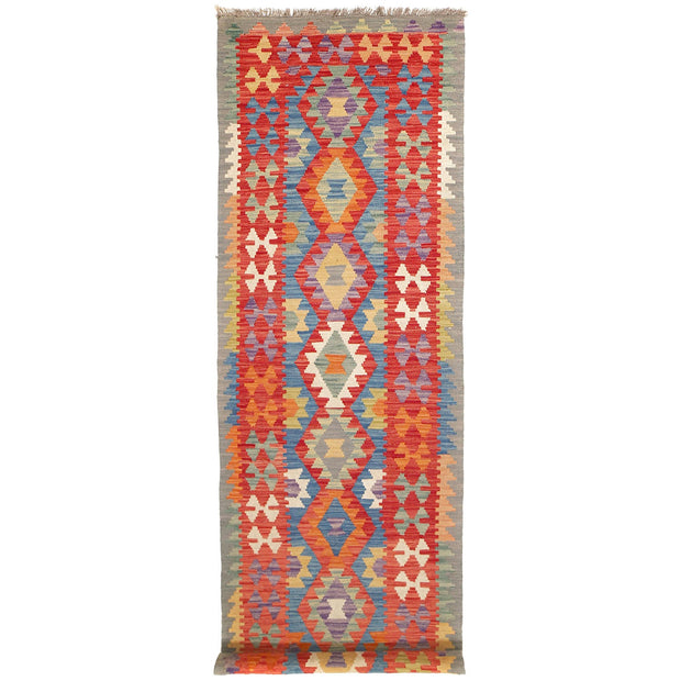 Hand Knotted Afghan Style Kilim Runner 2' 9" x 9' 6" - No. AL26435