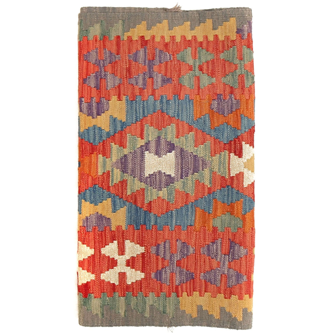 Hand Knotted Afghan Style Kilim Runner 2' 9" x 9' 6" - No. AL26435