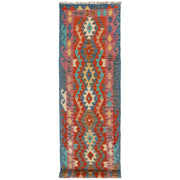 Hand Knotted Afghan Style Kilim Runner 2' 9" x 10' 0" - No. AL12946