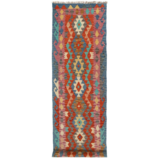 Hand Knotted Afghan Style Kilim Runner 2' 9" x 10' 0" - No. AL12946