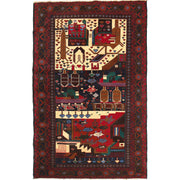 Handmade Picture Area Rug 3' 6" x 6' 6" - No. AL38439