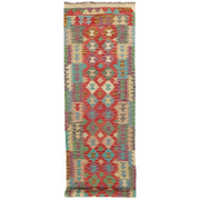 Hand Knotted Afghan Style Kilim Runner 2' 8" x 9' 9" - No. AL71278