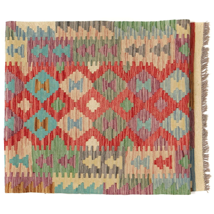 Hand Knotted Afghan Style Kilim Runner 2' 8" x 9' 9" - No. AL71278