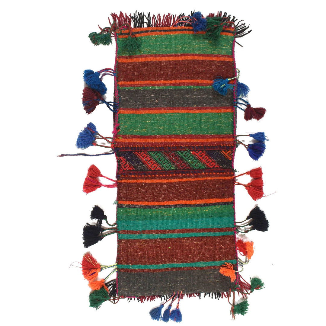 Afghan Saddle Bag Rug 1' 0" x 2' 2" Hand-Knotted detail
