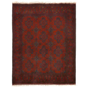 Red Color Afghan Area Rug 5' 0" x 6' 4" - No. AL22966