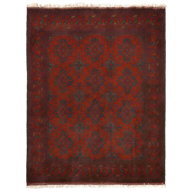 Red Color Afghan Area Rug 5' 0" x 6' 4" - No. AL22966