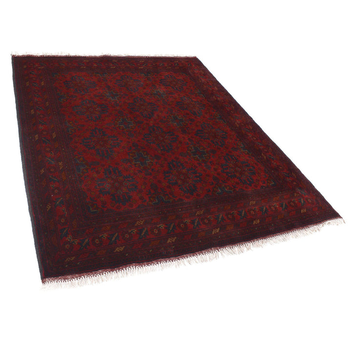 Red Color Afghan Area Rug 5' 0" x 6' 4" - No. AL22966
