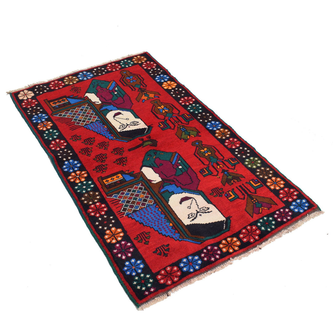Handmade Picture Area Rug 2' 11" x 4' 9" - No. AL45210