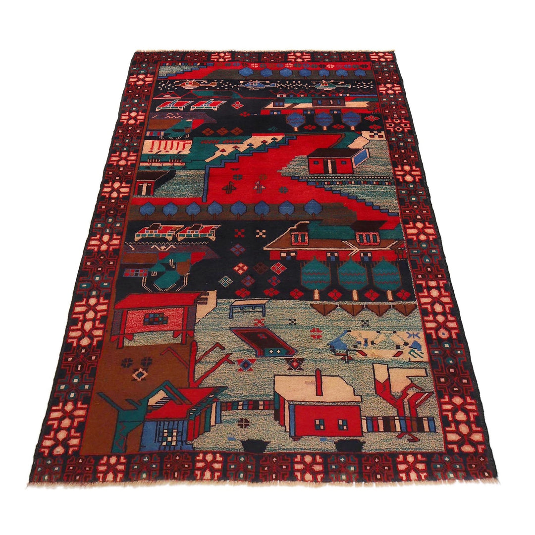 Handmade Picture Area Rug 3' 8" x 6' 3" - No. AL74399