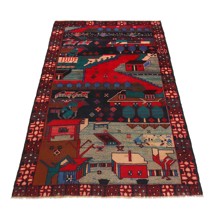 Handmade Picture Area Rug 3' 8" x 6' 3" - No. AL74399