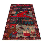 Handmade Picture Area Rug 3' 8" x 6' 3" - No. AL74399