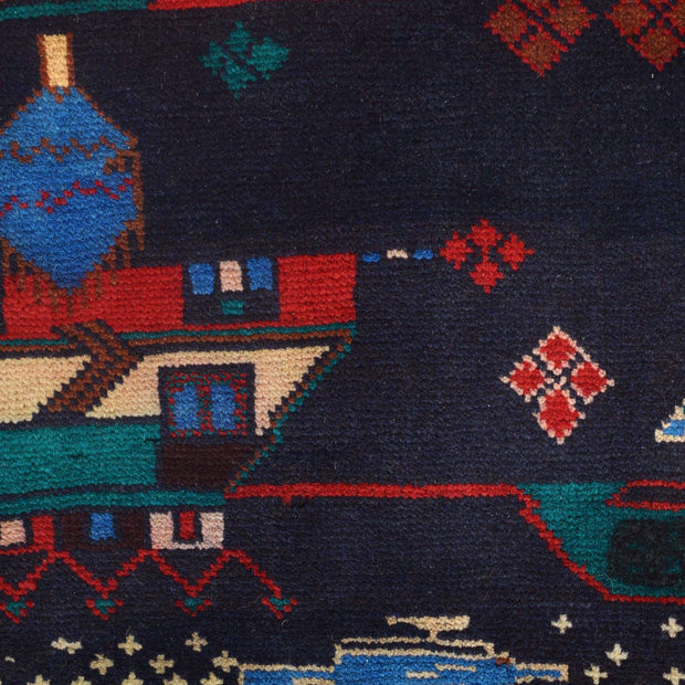 Handmade Picture Area Rug 3' 8" x 6' 3" - No. AL74399