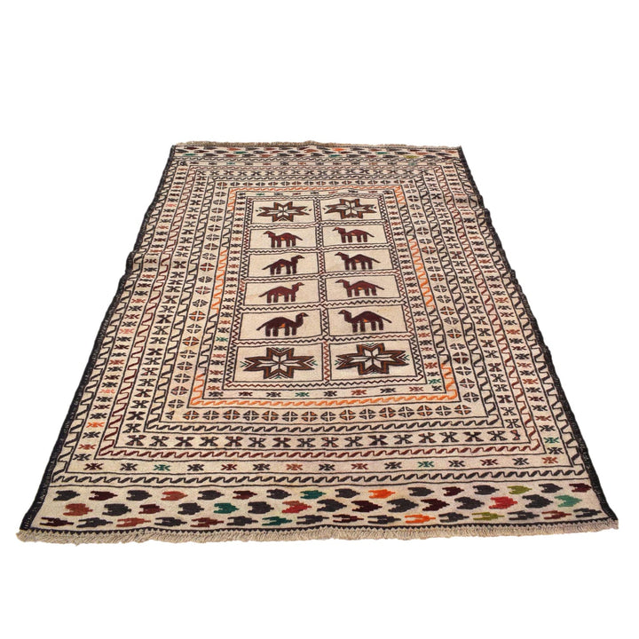 Handmade Soumak Kelim 4' 4" x 6' 4" - No. AL72333