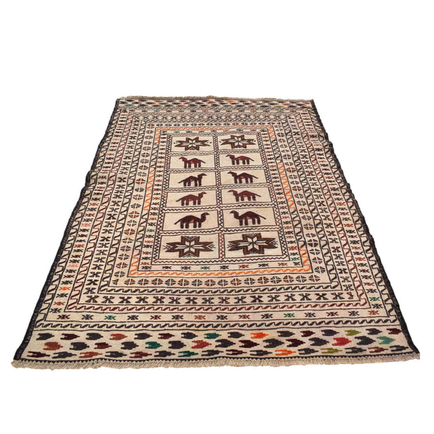 Handmade Soumak Kelim 4' 4" x 6' 4" - No. AL72333