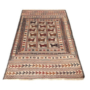 Handmade Soumak Kelim 3' 11" x 6' 6" - No. AL20985