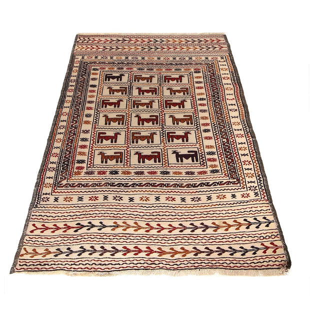 Handmade Soumak Kelim 3' 11" x 6' 6" - No. AL20985