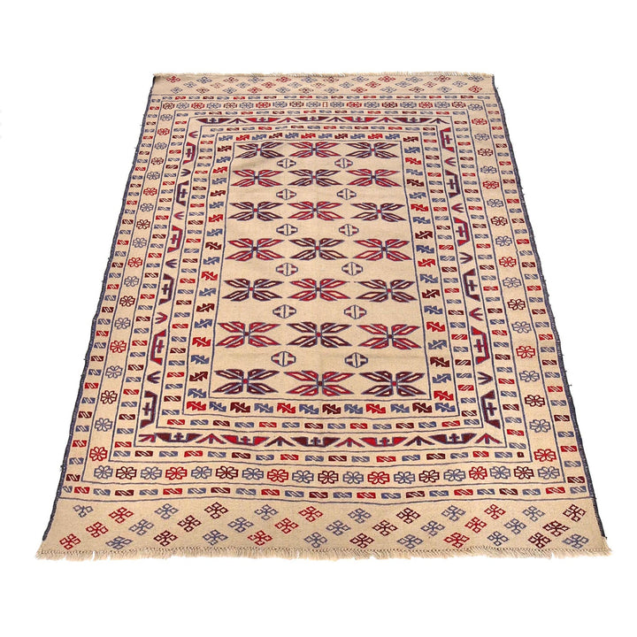 Handmade Soumak Kelim 4' 1" x 5' 10" - No. AL25244